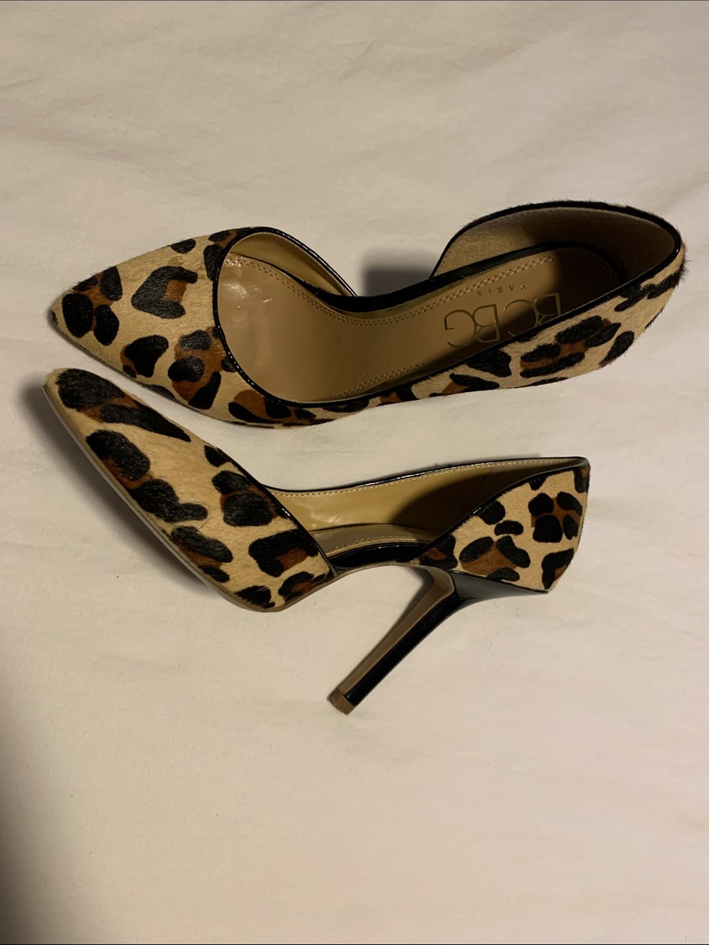 BCBG Leopard-Print Pointed Toe Stiletto Pumps - Brown/Black size 7.5W